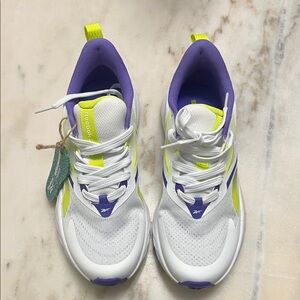 Reebok White and Purple Athletic Shoes